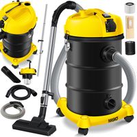 MASKO® 6IN1 Industriestaubsauger Staubsauger Nass Trocken Sauger Aschesauger 2300W + Steckdose Blasfunktion Trocken-Saugen & Nass-Saugen Gelb