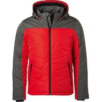 James & Nicholson sportliche Winterjacke JN1134 Gr. M rot/anthrazit-melange