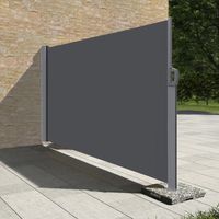 Store latéral brise vue extérieur 1,6 x 3,5 m – Coffre intégral en aluminium – Toile imperméable et anti-UV – Gris anthracite – Sunny Inch