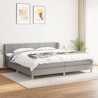 Cama box spring con colchón tela gris claro 200x200 cm vidaXL