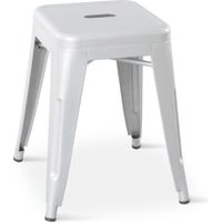Sgabello in metallo bianco opaco - Altezza 46 cm