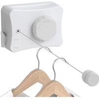 Corde à Linge Rétractable 5.1M. Acier Inoxydable Fil a Linge Extérieur Retractable. Etendoir Linge Exterieur Retractable. Fil à Linge Retractable Intérieur Mural