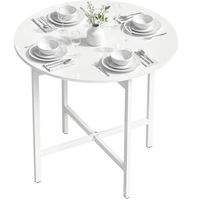 Table de salle à manger pliante, table extensible gain de place, blanche