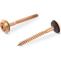 Vis faitage Tête fraisée bombée TFB TORX T20 Inox A2 cuivre 5X280 Rondelle d'étanchéite EPDM 3P-30 pièces