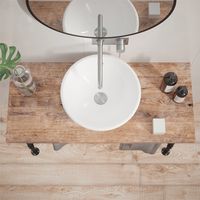 Lavabo da Appoggio Tondo con troppopieno 40x40x17 cm Bianco