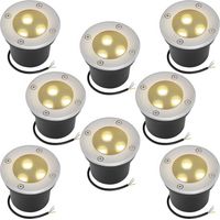 TolleTour 8x 3W Bodenleuchte IP65 Außen LED Leuchte Bodeneinbaustrahler Bodenstrahler Bodenlampe Warmweiß