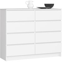Cassettiera AKORD K120 Bianca 120 cm 8 cassetti 120x40x99 cm