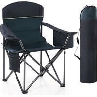ALPHA CAMP Campingstuhl Faltbar Klappstuhl bis 200kg Gepolstert mit Getränkehaltern Angelstuhl mit Armlehnen Outdoorstuhl,grün