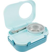 Isolierte Lunchbox aus lebensmittelechtem Edelstahl, ideal für Schule, Büro und Picknicks. Mehrfarbiges Muster.