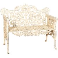 Panchina da giardino in ghisa 110x56x86 cm Divanetto da esterno Panca con braccioli Liberty Sedia 2 posti Panchina in ferro