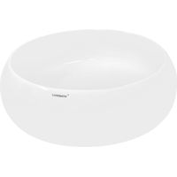 ECD Germany Vasque à Poser Lavabo Salle de Bain - Ø 350 x 120 mm - en Céramique - Rond - Blanc - Vasque Salle de Bain Lave-Mains Évier - Lavabo à Poser - Design Moderne - sans Kit de vidange