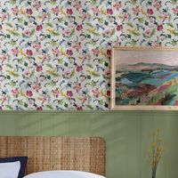 Joules Cambridge Painted Floral Crème Vliestapete 10mx52cm