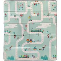 Tapis de juego TINEO Maxi 150x180 cm reversible animales / circuito