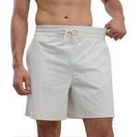 Short homme décontracté, coupe ample, cordon de serrage, taille élastique, short de sport pour l'été, blanc, taille S