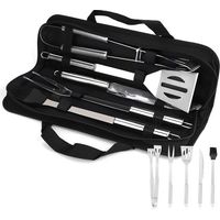 5Pcs Ustensiles Barbecue,Kit Barbecue Outil de Barbecue en Acier Inoxydable, Accessoire Barbecue, Ustensiles pour Barbecue, Accessoires Barbecue pour Jardin, Extérieur, Randonnée, Grillades