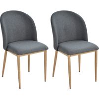 HOMCOM Lot de 2 chaises de Salle à Manger Chaise de Salon Pieds en métal Imitation 50 x 58 x 85 cm Gris