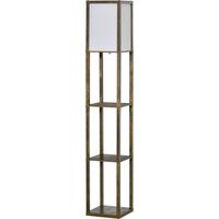 Lampada da terra 3 mensole integrate E27 40W 26x26x160cm legno