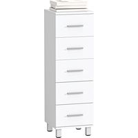Cassettiera a 5 Cassetti per Camera da Letto e Soggiorno FSC, 30x30x95 cm, Bianco