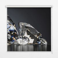Innenrollo Fensterrollo - Rollo ohne Bohren - Sichtschutzrollo - Lichtdurchlässiges Rollo - Rechteckiges - Rollo - (130 cm x 140 cm) - Diamanten