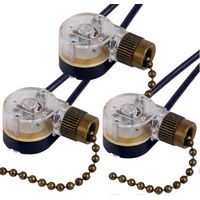 Ensemble de 3 lampes de plafond avec interrupteur à tirette, lampe murale et suspension, certifié CQC, couleur bronze.