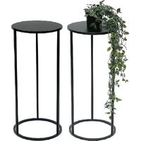 2x DanDiBo Tabouret pour fleurs Métal Noir Rond 60 cm Porte-fleurs Table d'appoint 96316 Colonne pour fleurs Moderne Porte-plantes Tabouret pour plantes