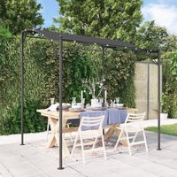 Vidaxl – Auvent anthracite 2x2,3 m – Tissu polyester imperméable – Cadre acier robuste – Conception incurvée pour drainage facile