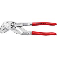 KNIPEX 86 03 180 SB Zangenschlüssel Zange und Schraubenschlüssel in einem Werkzeug mit Kunststoff überzogen verchromt 180 mm