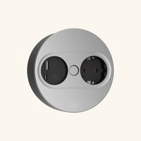 Prise plan de travail ECLIPSE à ouverture automatique - 1 prise + 1 USB-A + 1 USB-C à encastrer inox