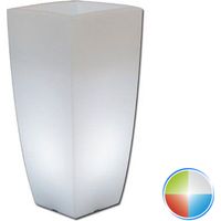 Maceta luminosa cuadrada mod. Agave 40x40 cm h 90 con led multicolor