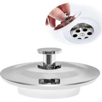 Bouchon de Baignoire Universel, Bouchon Évier Cuisine pour 42-44mm, Bouchon de Vidange de Baignoire en Acier Inoxydable, Prise Facile Bouchon D'évier Salle de Bain,Bouchon de Drain Remplacement