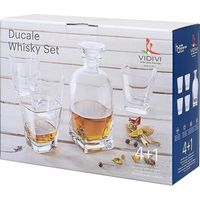 Vidivì set whisky 5 pezzi bottiglia con 4 bicchieri in fine vetro