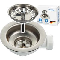 tecuro Spülen-Siebkorbventil Ø 114 mm (3 1/2 Zoll) x Abgang seitlich 1 Zoll (Ø 25 mm)