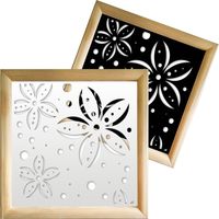 FLOWERS - Moduli Decorativi in Legno e PVC - Misura: 98x98 cm - Colore: nero