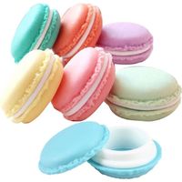 Macaron-Box, kleine Aufbewahrungsbox, Macaron-förmiger Organizer für Schmuck und Halsketten, 6er-Set, farbenfroh