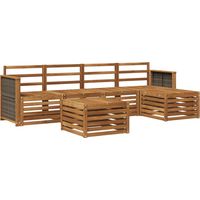 vidaXL Outdoor Sofa Set 6 pcs Natural