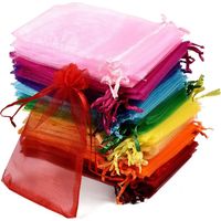 Bolsas de organza de 20 x 30 cm, 50 unidades, bolsitas de organza, bolsas para joyas (coloridas)