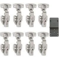 Charnières à fermeture amortie avant 110° 35 mm avec amortisseur hydraulique pour porte d'armoire de cuisine Charnière automatique Amortissement intégré Lot de 8 pièces
