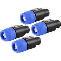 4pcs Connecteur Speakon Mâle 4 Pôles Bleu Verrouillage Rapide Pour Système Audio Professionnel Haut Parleur