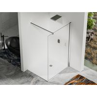 Paroi de douche à l’italienne 160×200 cm - Verre trempé 8 mm - Profilé et barre de stabilisation 90 cm - Alu chromé