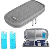 Sac pour Diabétique, Étui Refroidisseur Diabète avec 2pcs Sac De Glace Réutilisable en Gel, Portable Sac Isotherme à Insuline Sac Isotherme Médicament Voyage pour Garder Médicaments Au Froid
