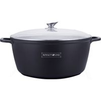Royalty Line RL-BS36M: Druckguss-Auflaufform mit Glasdeckel - 36 cm