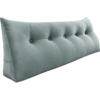 Coussin de lecture triangulaire en velours gris 160cm – Support lombaire et cervical – Confort optimal pour lecture et détente – Vercart