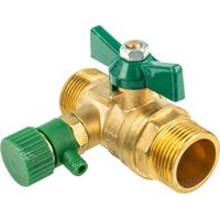 UNIWATER System Kugelhahn mit Entleerung und Flügelgriff 1439, DVGW beidseitig 3/4 Zoll AG (DN 15)