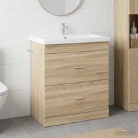 vidaXL Meuble sous lavabo de salle de bain Chêne Sonoma