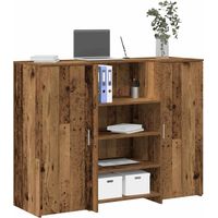 Bureau de réception vieux bois 135x50x103,5cm bois d'ingénierie