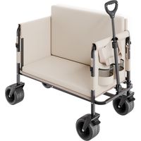VEVOR Carrello Pieghevole 970 x 580 x 670 mm Carrello Portaoggetti per Giardino Che Si Trasforma in Panca, Capacita di Peso 249,48 kg con Maniglia Regolabile per Spesa, Campeggio, Giardinaggio