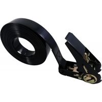 Sangles d'arrimage polyester enduite polyuréthane noir à cliquet epoxy noir largeur 25 mm, longueur 5 m - LECUYER