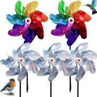 Moulin à Vent 5 Pièces Anti Oiseaux Réfléchissant pour Répulsif Oiseaux Réfléchissant Effaroucheur Oiseaux Decoration pour Protége