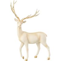 Statuette Cerf Déco "Promenade" 40cm Beige Clair
