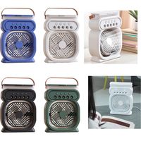 Fans Multifuntional Portable Fan with Lighting Black USB Powered Desk Fan Suitable for Students Travelers and Campers Present(Plug-in)